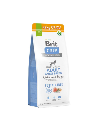 BRIT Care Dog Sustainable Adult Large Breed Chicken & Insect hrana pentru caini adulti de talie mare cu pui si insecte 12+2 kg