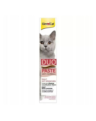 GIMCAT Duo Paste Anti-Hairball Malt&Chicken 50 g pasta impotriva bezoarelor, pisici