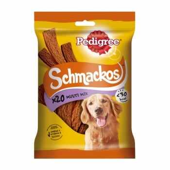 PEDIGREE Schmackos Multi Mix, recompense câini, benzi moi, carne, 20buc