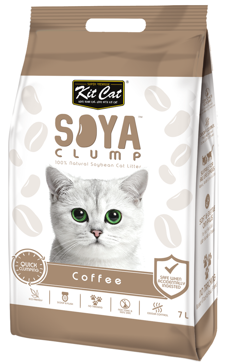 Asternut igienic pentru pisici KIT CAT SOYA CLUMP - Coffee- 7L