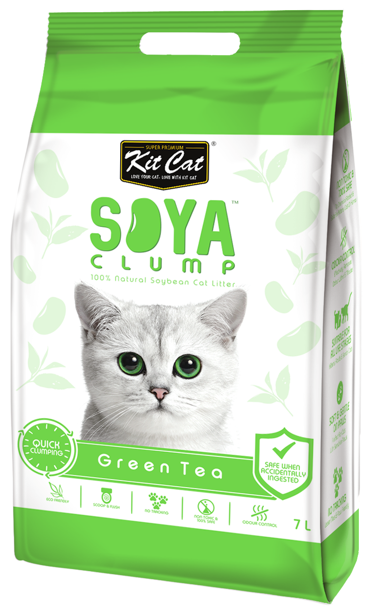Asternut igienic pentru pisici KIT CAT SOYA CLUMP - Green Tea- 7L