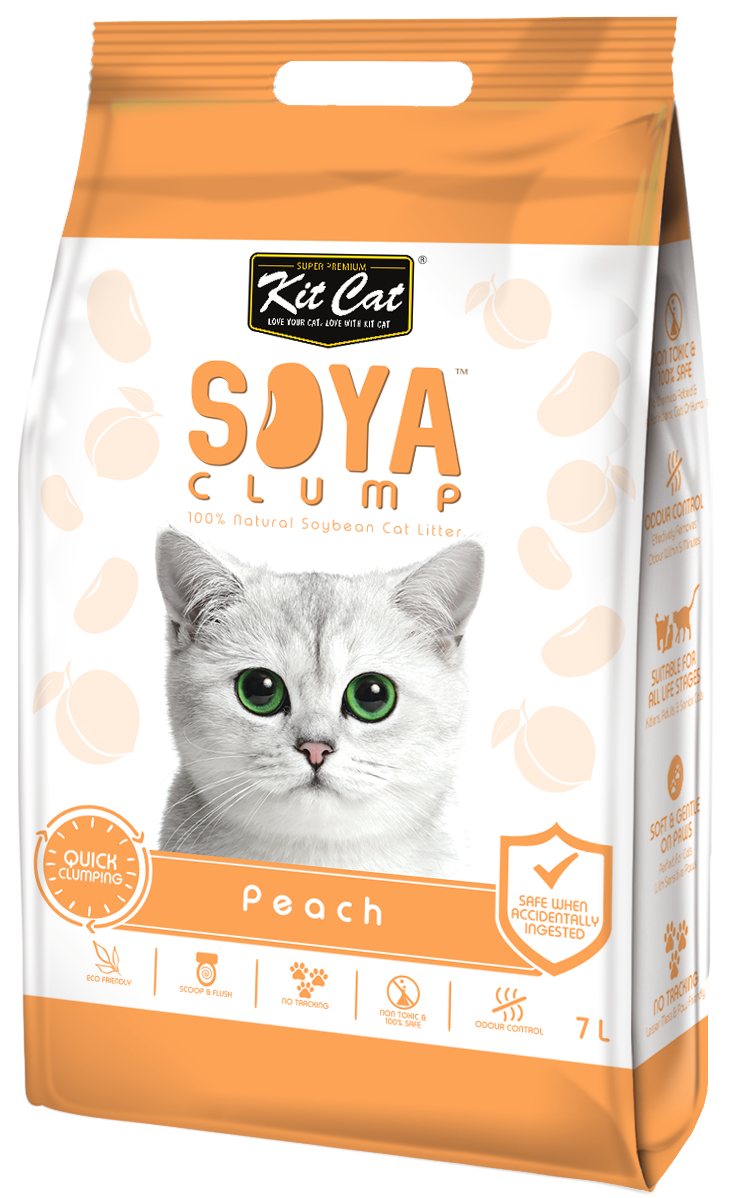 Asternut igienic pentru pisici KIT CAT SOYA CLUMP - Peach- 7L