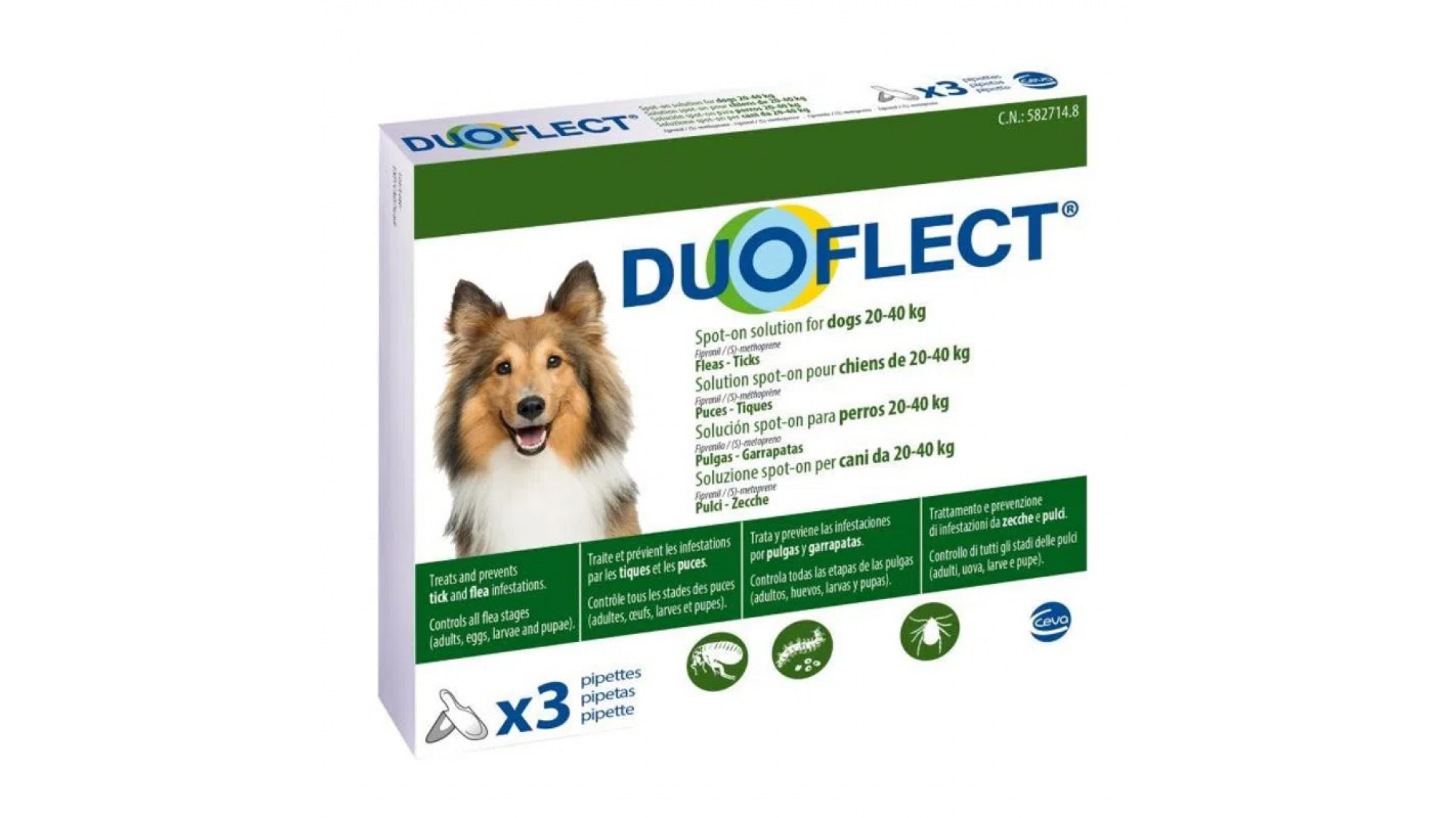 Douflect Dog L, 20-40 Kg, Cutie cu 3 pipete