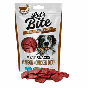 Brit Lets Bite Meat Snacks Venison and Chicken Dices 80 g