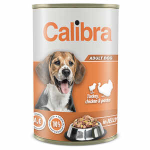 Calibra Dog Conserva Turkey, Chicken and Pasta in Jelly 1240 g New