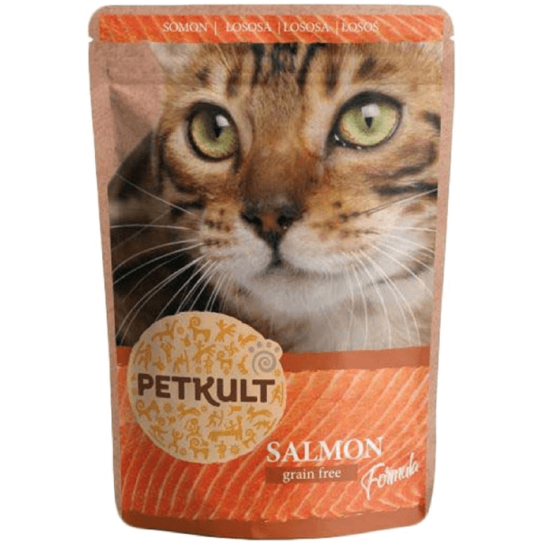 Petkult Plic Pentru Pisici, cu Somon, Set 10 X 100 g