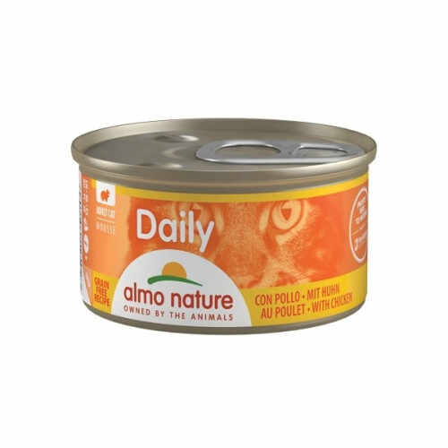 Almo Nature Daily Cat, conserva pui, mousse, set 12 X 85 g