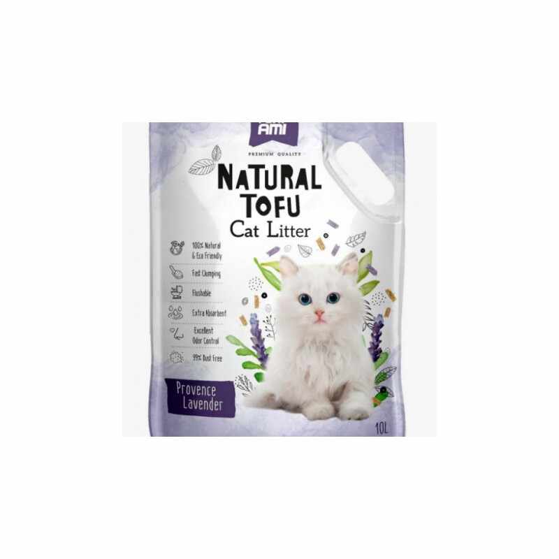 Asternut Natural Din Tofu Pentru Pisici Mon Petit Ami cu lavanda, 10 L