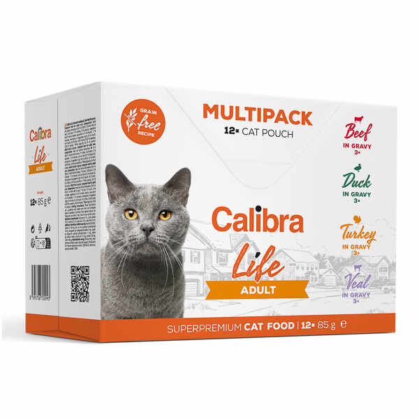 Calibra Cat Life Pouch Adult Multipack 12 x 85 g
