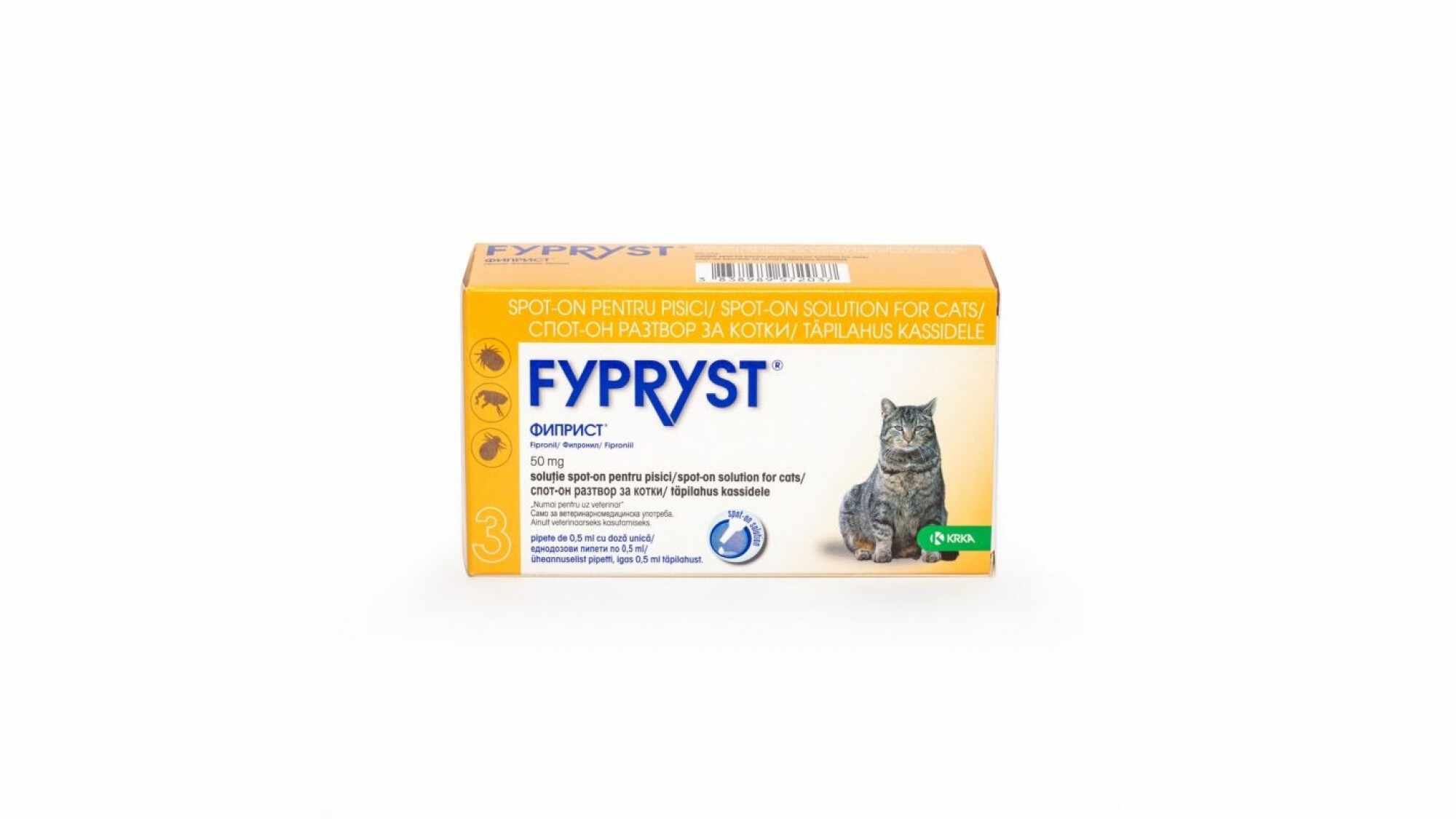 Fypryst Cat 50 mg, Cutie cu 3 Pipete