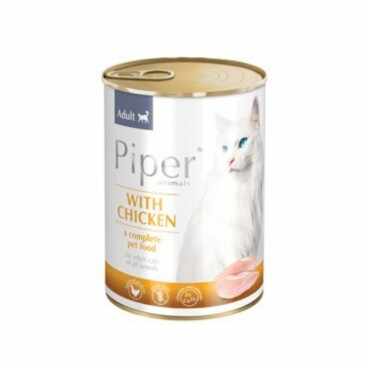 Hrana umeda pentru pisici, Piper Cat, carne de pui, Set 4 X 400 g