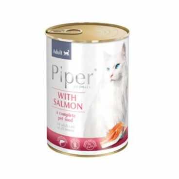 Hrana umeda pentru pisici, Piper Cat, carne de somon, Set 5 X 400 g