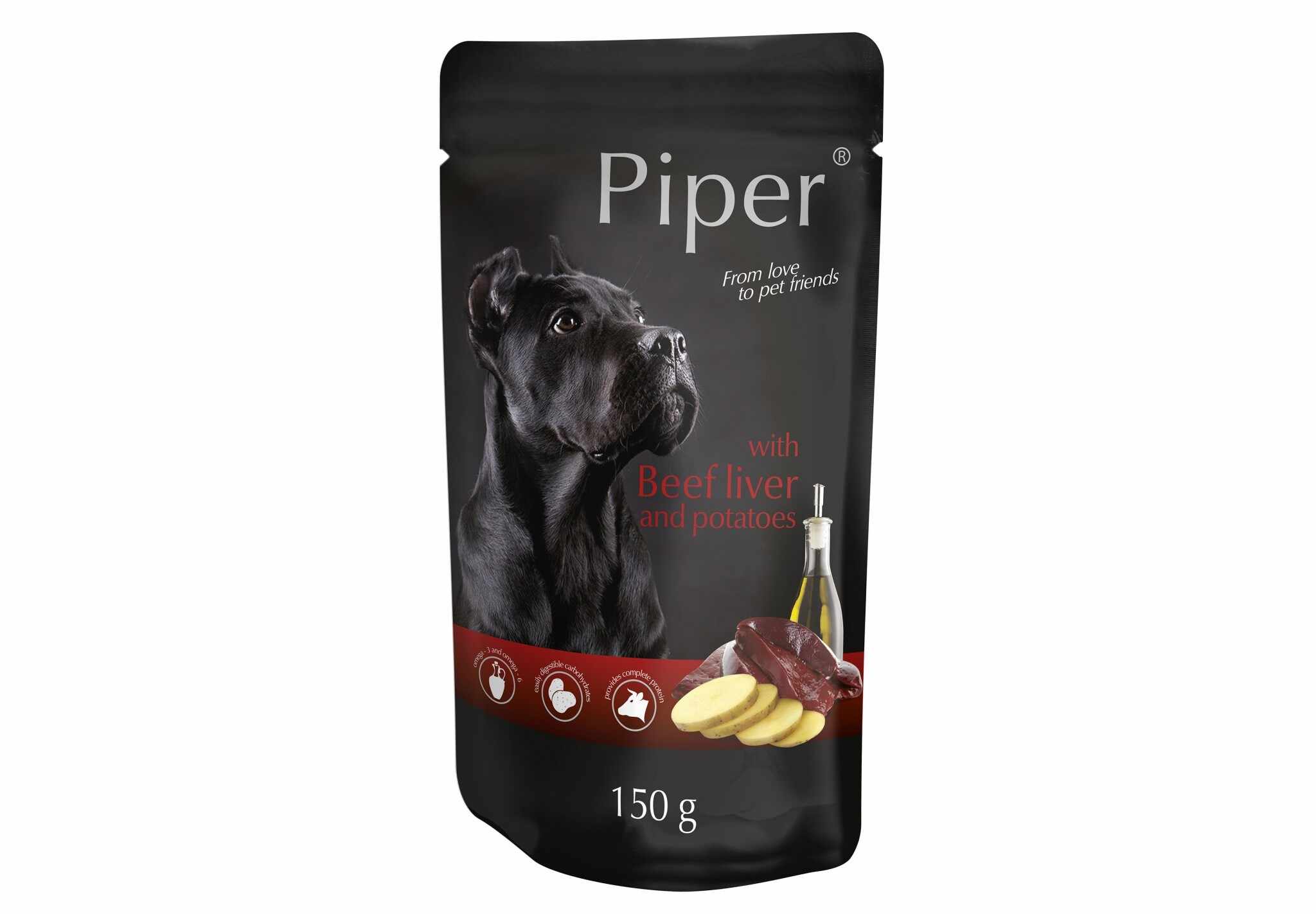 Hrana umeda Piper Adult, Ficat de Vita si Cartofi, 1 X 150 g