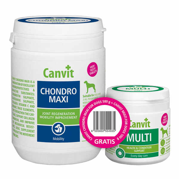Canvit Chondro Maxi for Dogs 500 g plus Canvit Multi for Dogs 100 g
