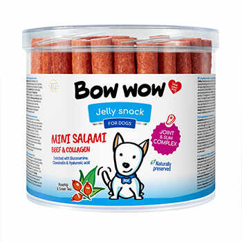 Bow Wow Recompense pentru caini mini salam cu vita si colagen 60buc box