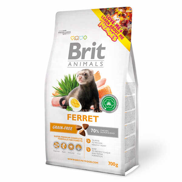 Brit Animals Ferret, hrana completa pentru dihori 700 g