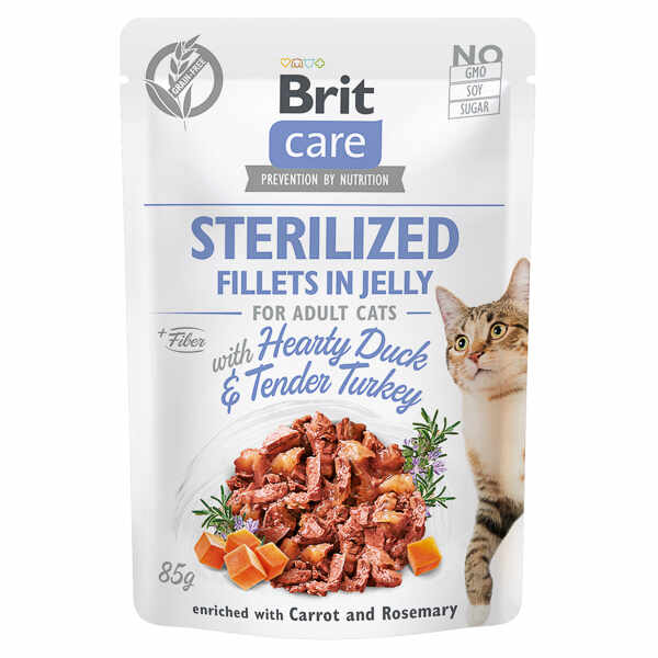 Brit Care Cat Sterilized Fillets in Jelly with Hearty Duck & Turkey 85 g