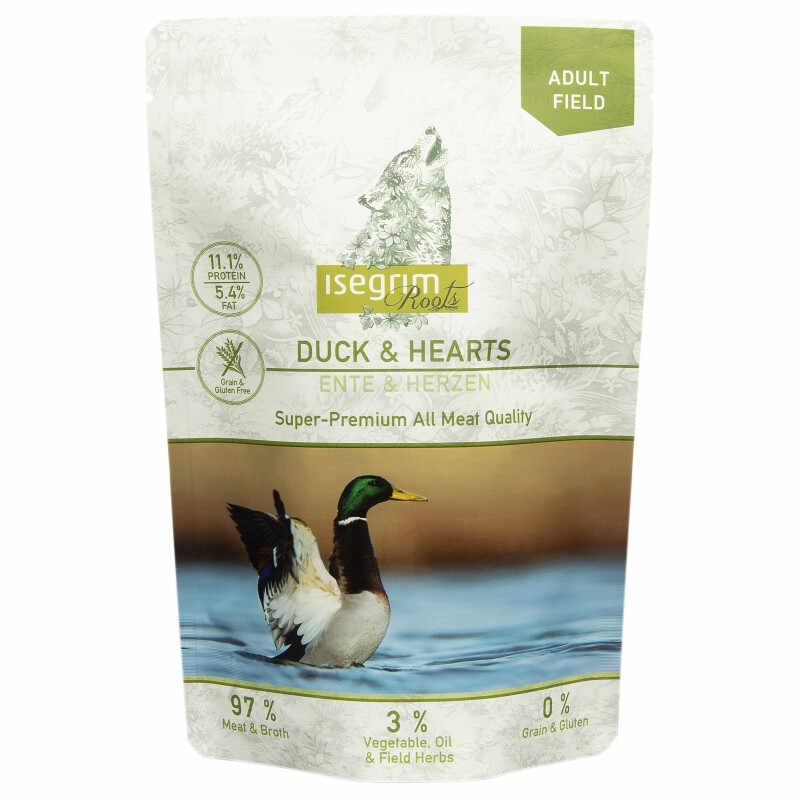 Pouch Isegrim Dog Adult - Duck Hearts 410 Gr.