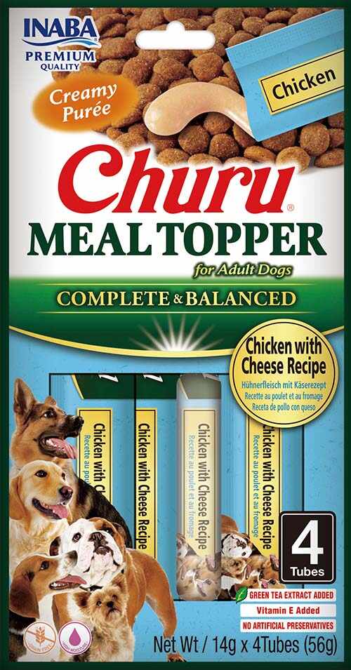 INABA CHURU Topping hrană umedă pentru câini, cu Pui şi Brânză 56g
