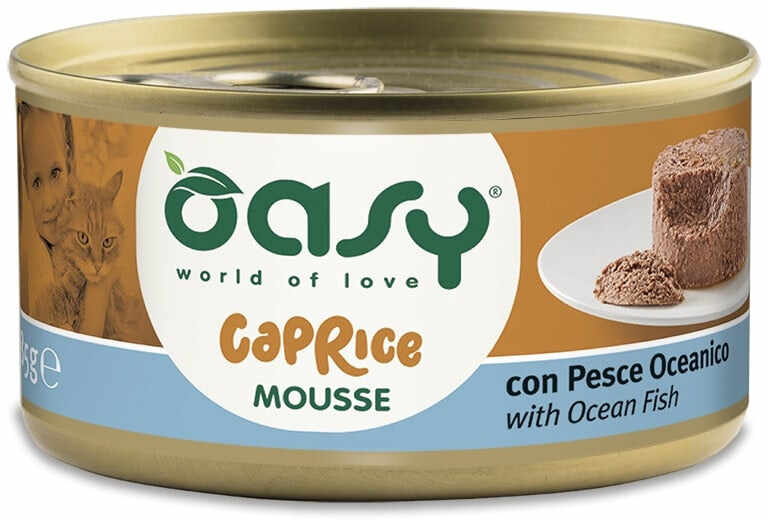 OASY CAPRICE Conservă pentru pisici, Mousse cu Peşte oceanic 85g