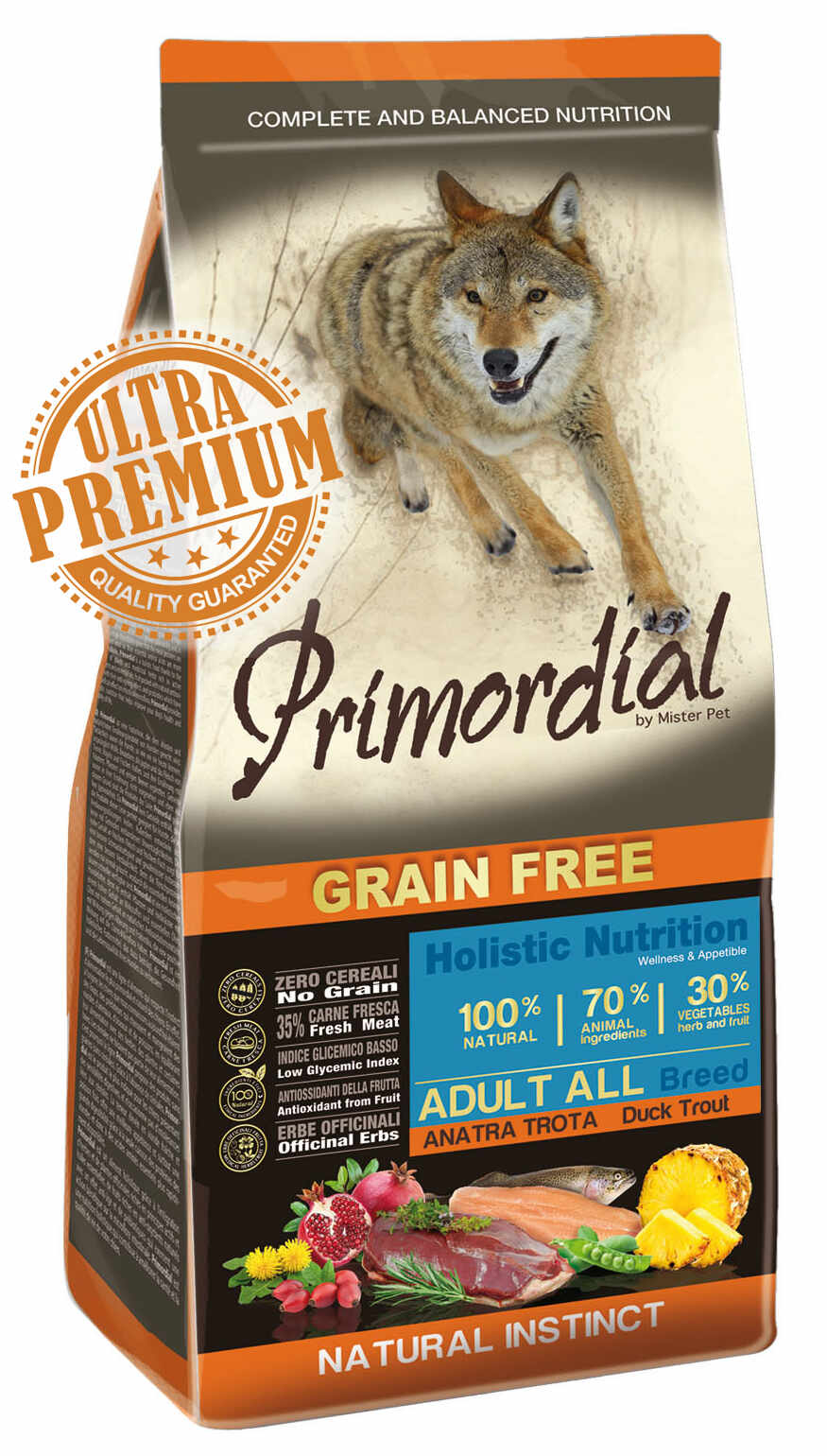 Primordial Grain-Free Holistic Dog Adult DuckTrout 12kg