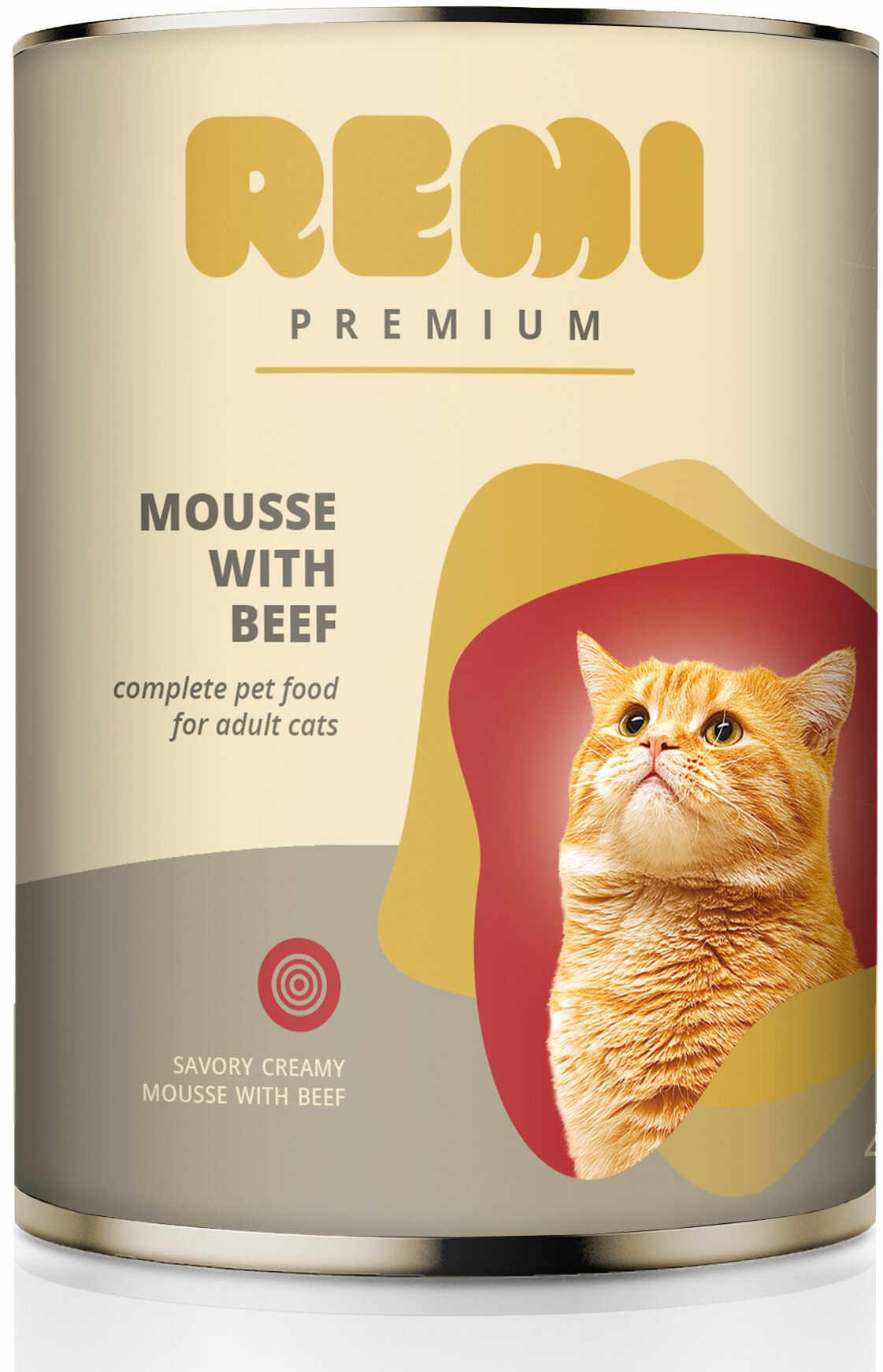 REMI Premium Conservă pentru pisici adulte, Mousse cu Vită 400g