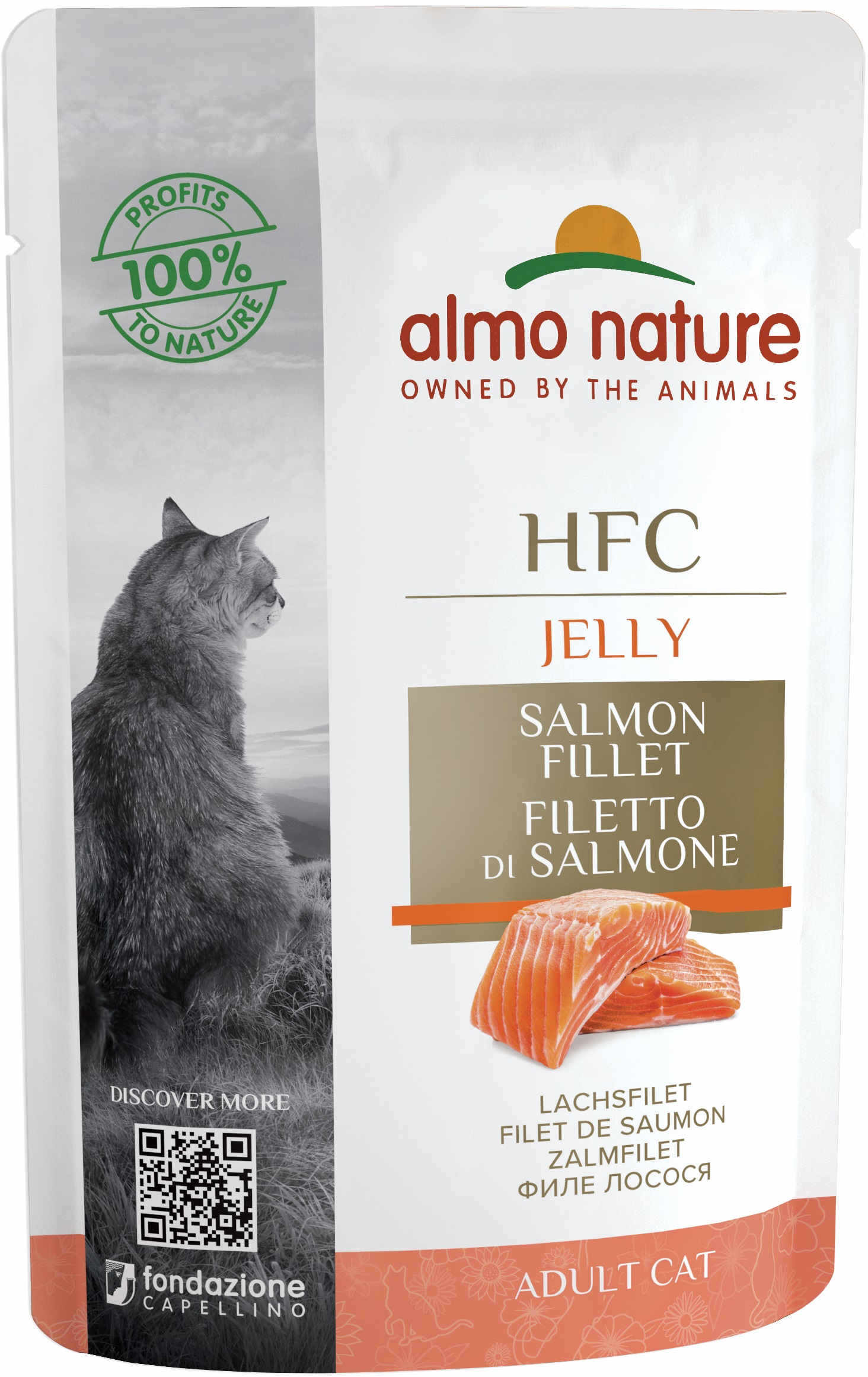 ALMO NATURE HFC Jelly Plic pentru pisici, cu somon 55g