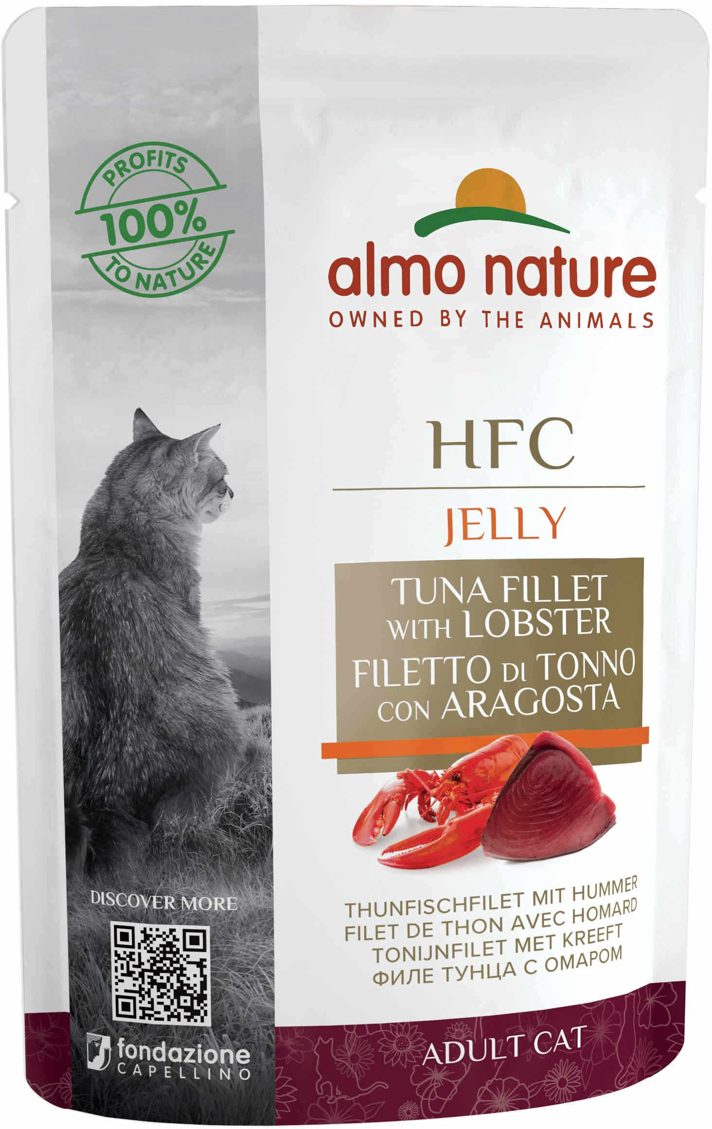 ALMO NATURE HFC Jelly Plic pentru pisici, cu Ton şi Homar 55g