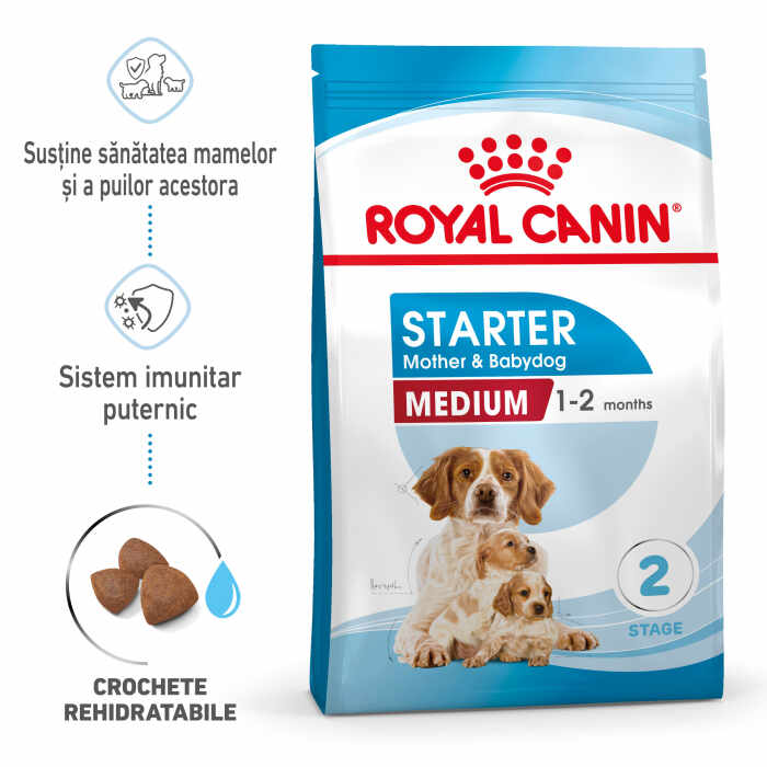 Royal Canin Medium Starter Mother Babydog, mama si puiul, hrana uscata caine, 4 kg