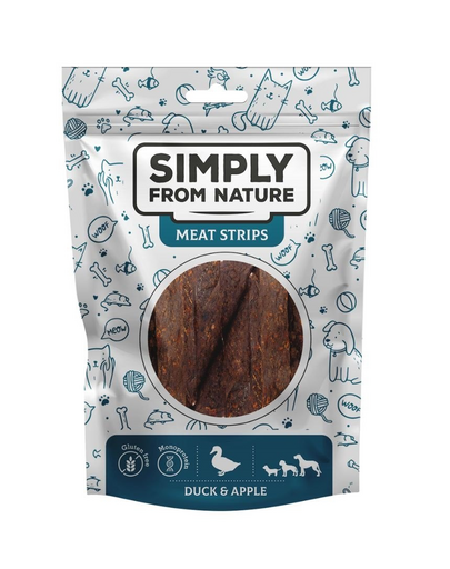 SIMPLY FROM NATURE Meat Strips Snack rata si mar pentru caini 80 g