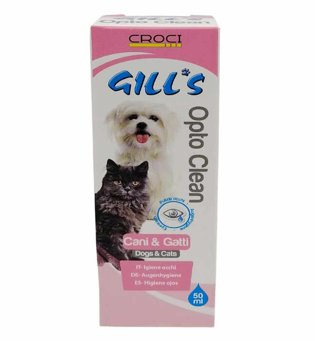 Solutie pentru curatarea ochilor, pentru caini si pisici, Gill s, Croci, 50 ml, c3052089