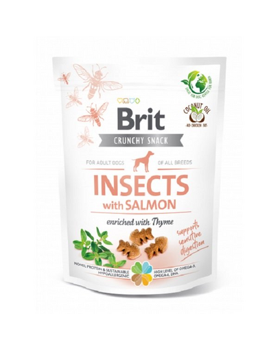 BRIT Care Dog Functional Snack Insect 3x200 g set recompense cu insecte si somon