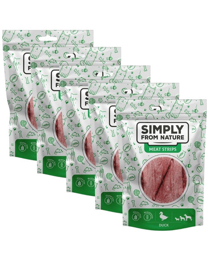 SIMPLY FROM NATURE Meat Strips 5x80 g fasii rata snack caini