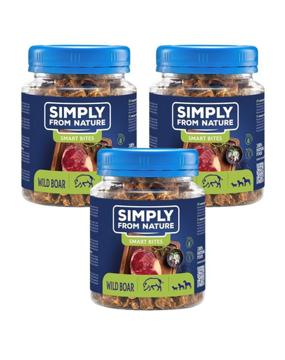 SIMPLY FROM NATURE Smart Bites Gustare antrenament caine 3x130 g mistret