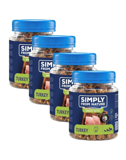 SIMPLY FROM NATURE Smart Bites set recompense caine 4x130 g din curcan