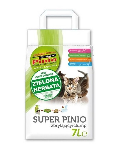 BENEK Super Pinio nisip pentru litiera, cu ceai verde 7 L