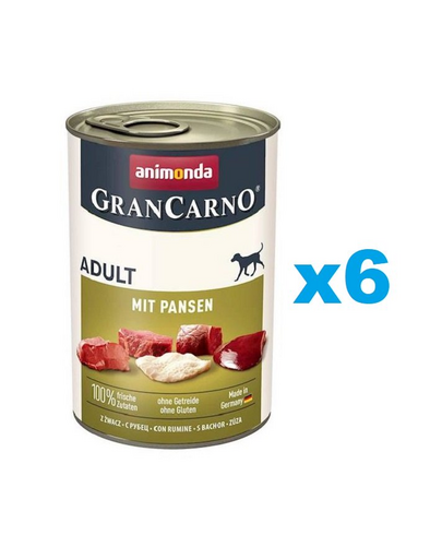 ANIMONDA GranCarno Mancare umeda cu porc pentru caini adulti 6x400 g