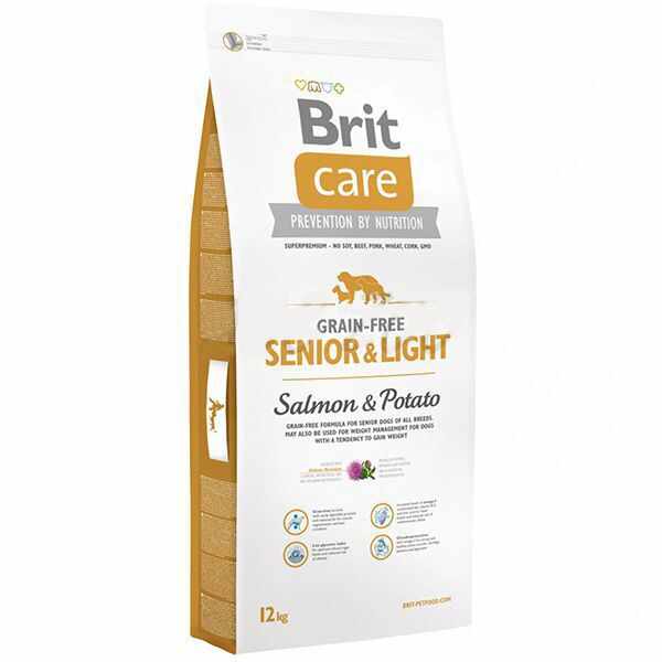 Brit Care Grain-Free Senior & Light Salmon & Potato, 12 kg