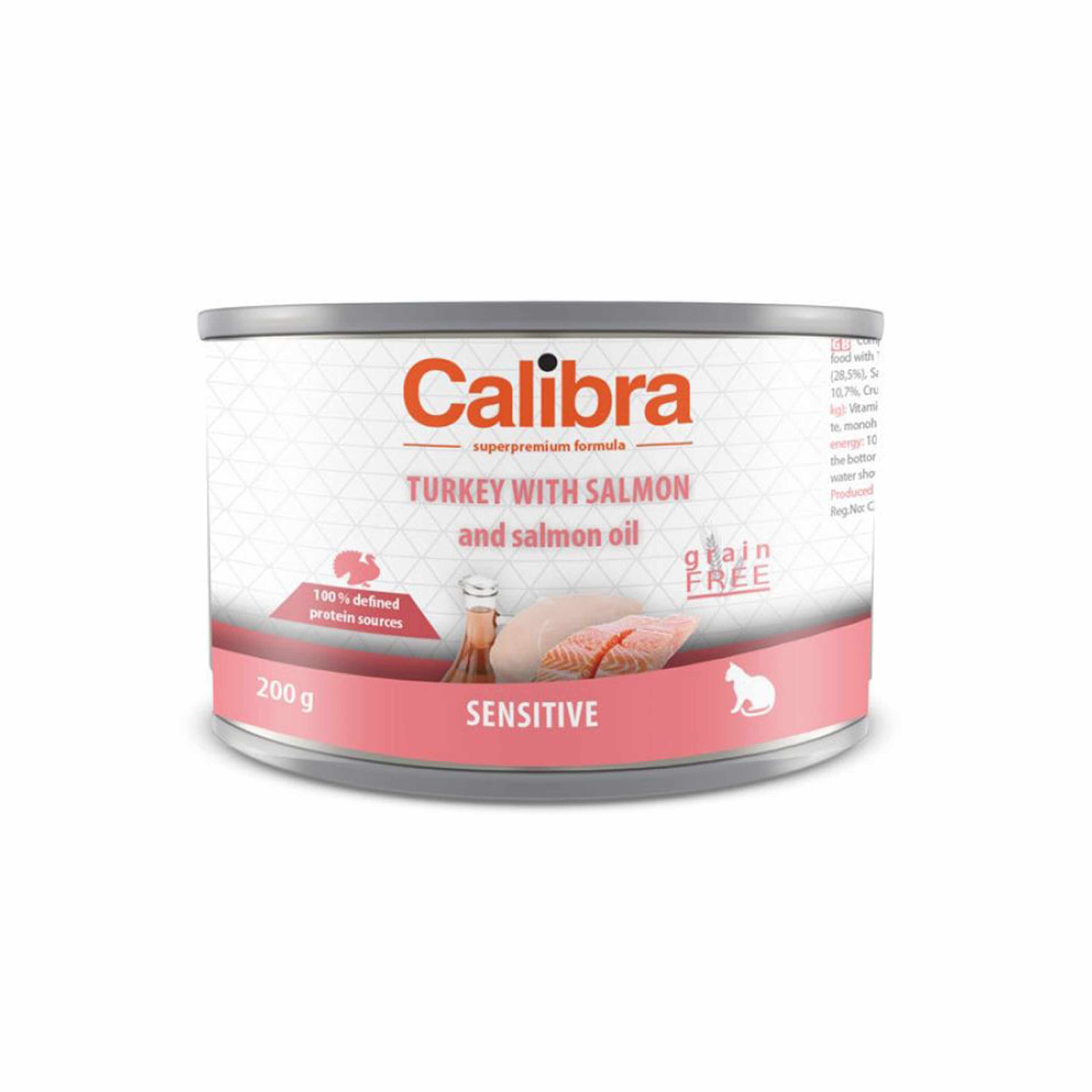 Calibra Cat Sensitive, Curcan si Somon, 200 g
