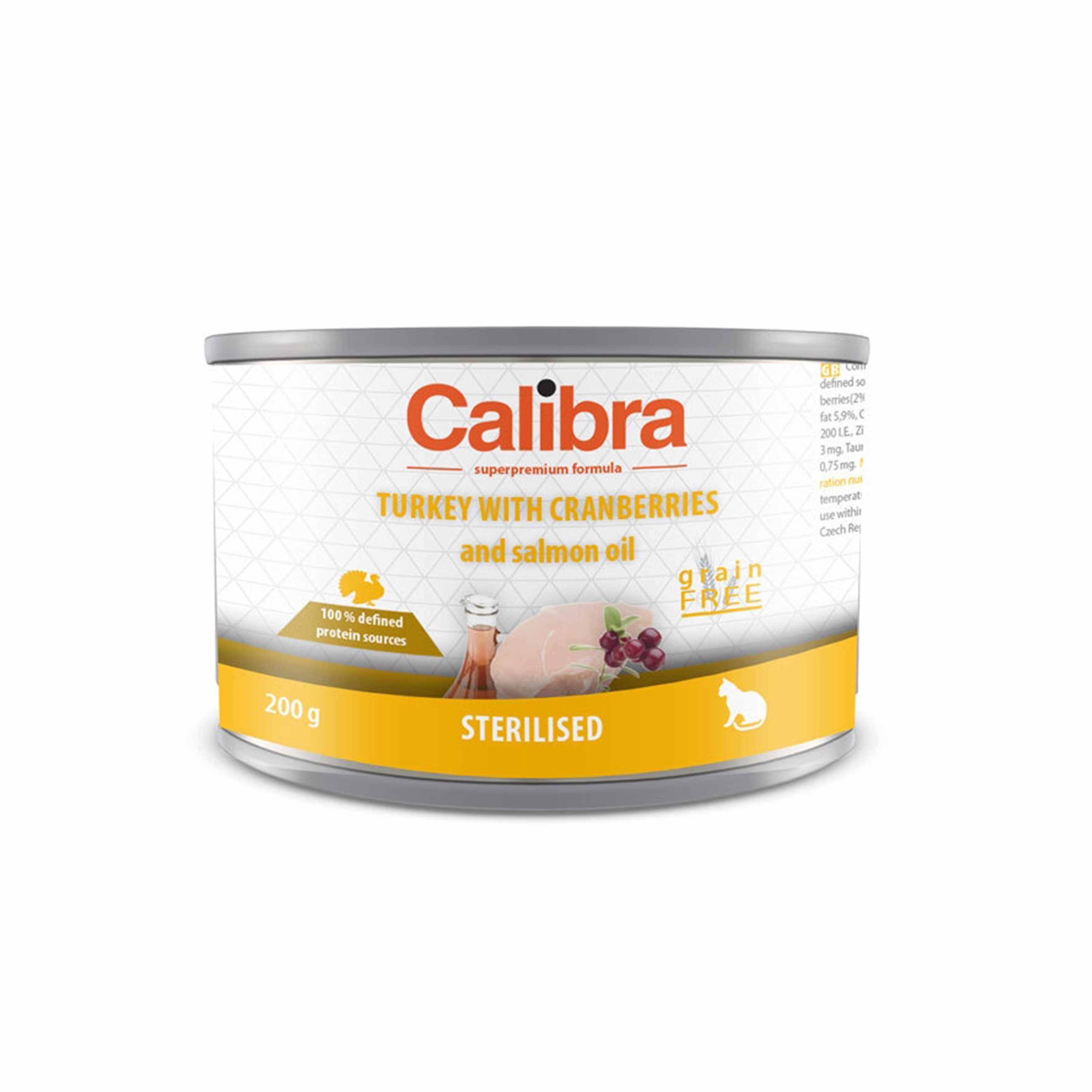 Calibra Cat Sterilised, Curcan cu Merisoare, 200 g