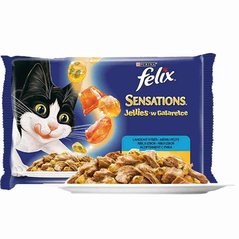 Felix Sensations Jellies Multipack, Peste, 4 x 100 g