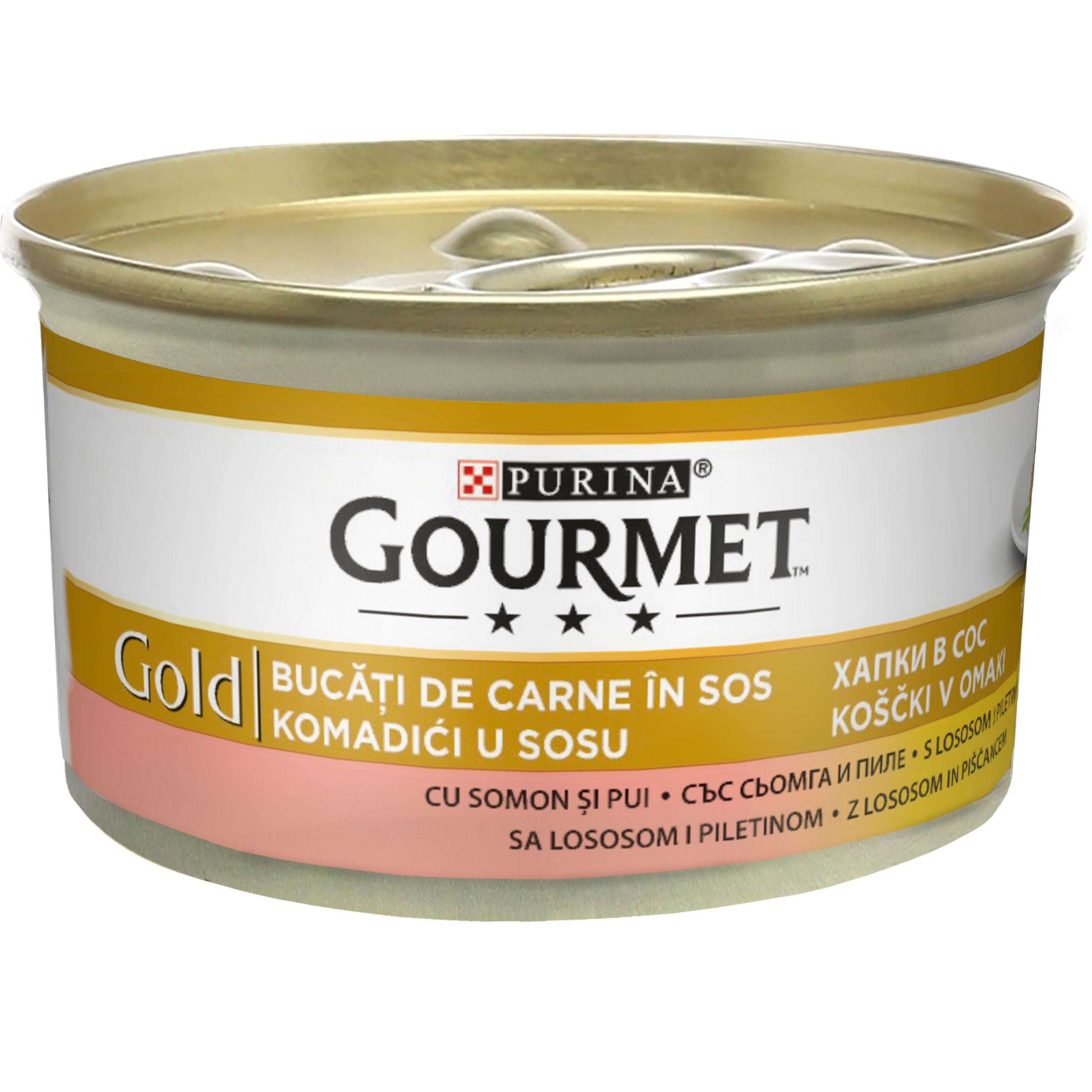 Gourmet Gold Bucatele de Carne in Sos, Pui si Somon, 85 g