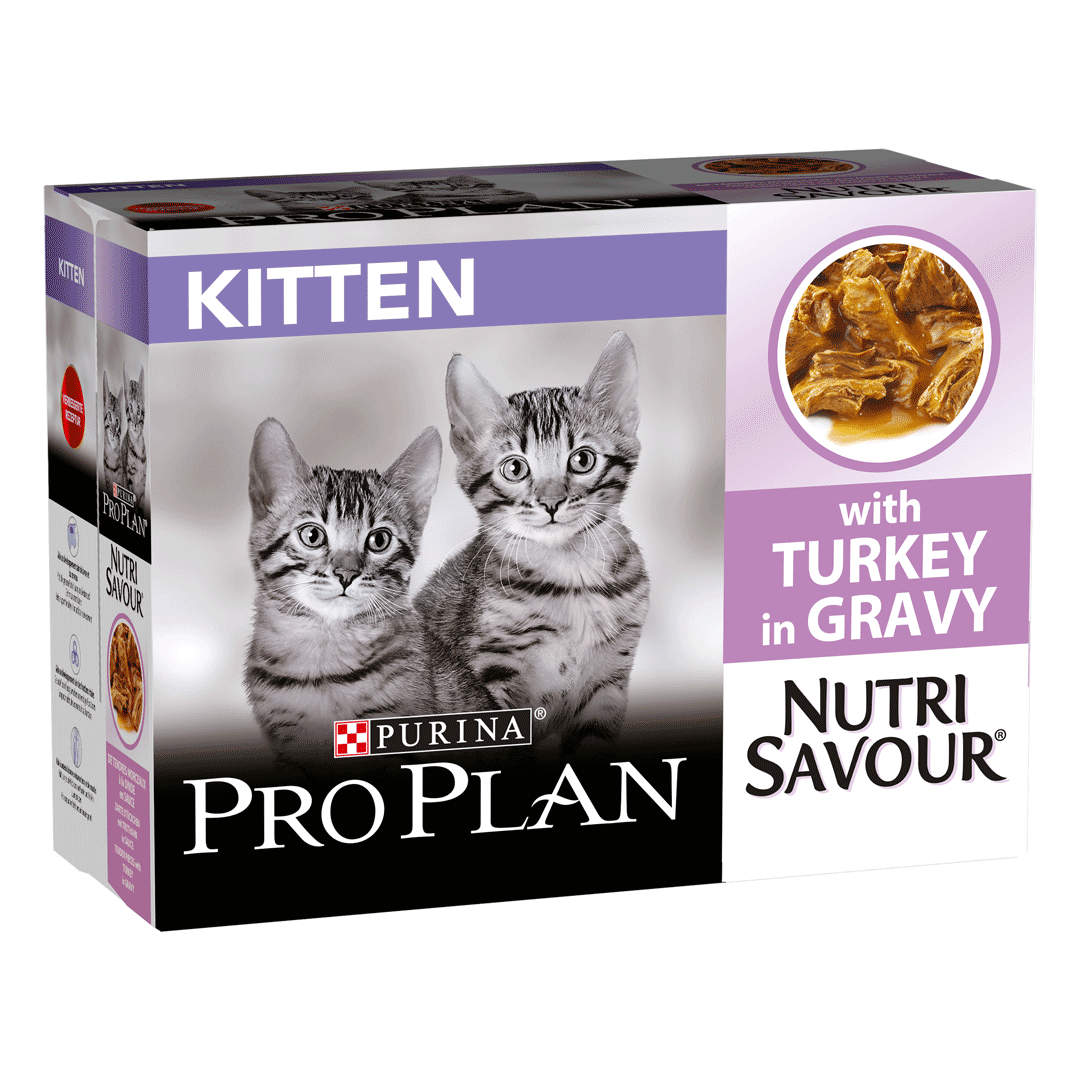 PRO PLAN Kitten NUTRISAVOUR Turkey in Gravy, 10 x 85 g