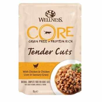 Wellness Core Cat Tender Cuts cu Pui si Ficat, in Sos, 85 g
