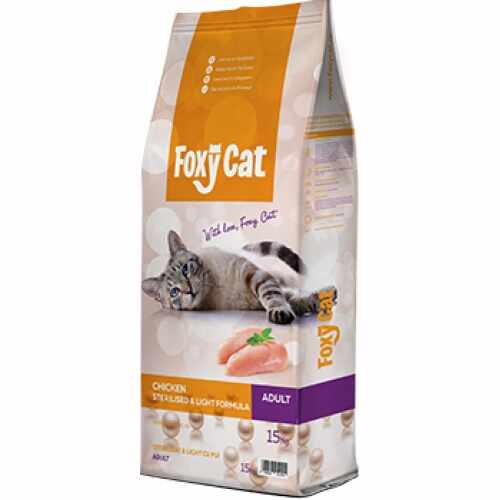 Hrana uscata pisici, Foxy Cat Sterilised, Pui, 15 kg
