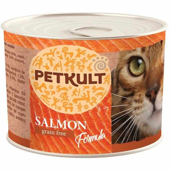 Hrana umeda pisici, Petkult cu somon, 185 g