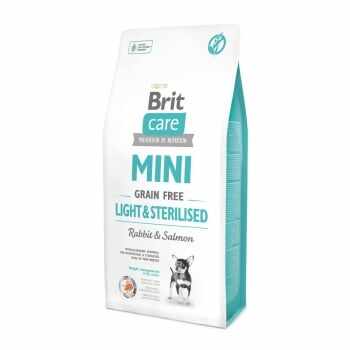 BRIT Care Mini Light & Sterilised, XS-S, Iepure, hrană uscată fără cereale câini sterilizați, 7Kg