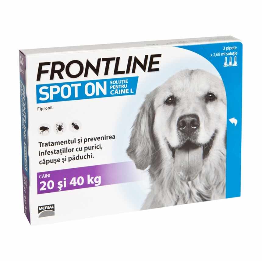 Frontline Spot On L (20-40 kg) - 3 Pipete Antiparazitare