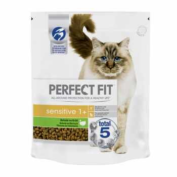 PERFECT FIT Cat Sensitive, Curcan, hrană uscată pisici, sensibilitati digestive, 1.4kg