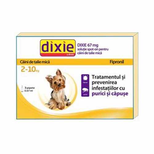 Solutie antiparazitara, Dixie Spot On Dog S, 0,67 ml x 30 buc